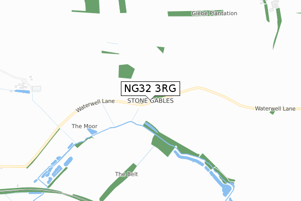 NG32 3RG map - small scale - OS Open Zoomstack (Ordnance Survey)