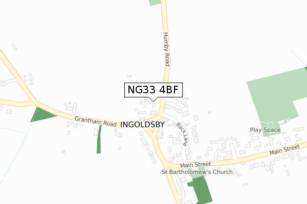 NG33 4BF map - large scale - OS Open Zoomstack (Ordnance Survey)