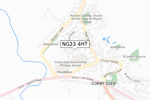 NG33 4HT map - large scale - OS Open Zoomstack (Ordnance Survey)