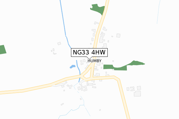 NG33 4HW map - large scale - OS Open Zoomstack (Ordnance Survey)