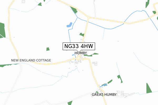 NG33 4HW map - small scale - OS Open Zoomstack (Ordnance Survey)