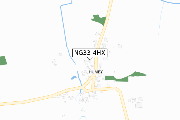 NG33 4HX map - large scale - OS Open Zoomstack (Ordnance Survey)