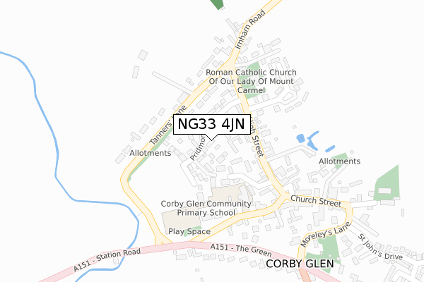 NG33 4JN map - large scale - OS Open Zoomstack (Ordnance Survey)