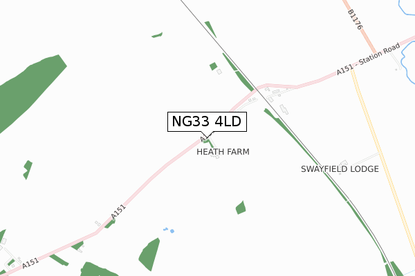 NG33 4LD map - small scale - OS Open Zoomstack (Ordnance Survey)