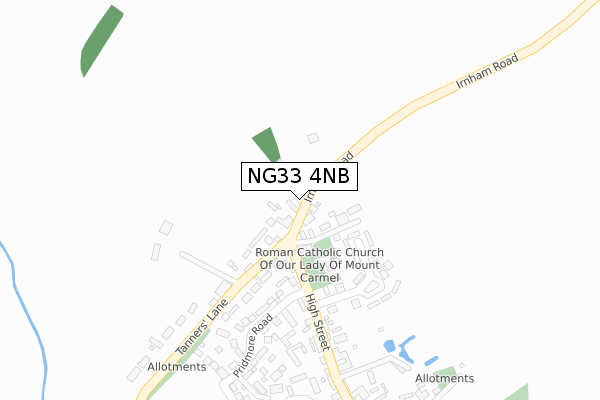 NG33 4NB map - large scale - OS Open Zoomstack (Ordnance Survey)