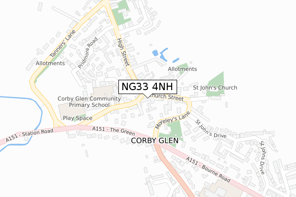 NG33 4NH map - large scale - OS Open Zoomstack (Ordnance Survey)