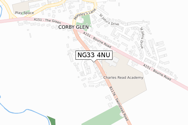 NG33 4NU map - large scale - OS Open Zoomstack (Ordnance Survey)