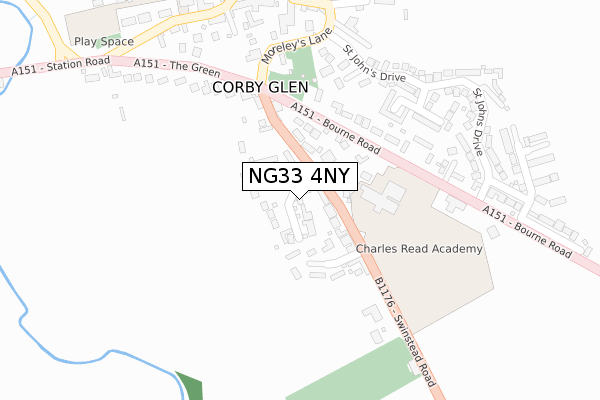 NG33 4NY map - large scale - OS Open Zoomstack (Ordnance Survey)