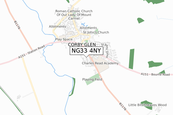 NG33 4NY map - small scale - OS Open Zoomstack (Ordnance Survey)