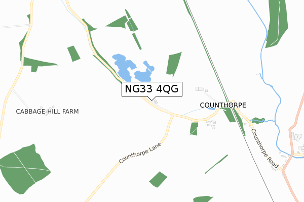 NG33 4QG map - small scale - OS Open Zoomstack (Ordnance Survey)