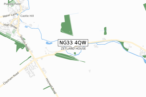 NG33 4QW map - small scale - OS Open Zoomstack (Ordnance Survey)