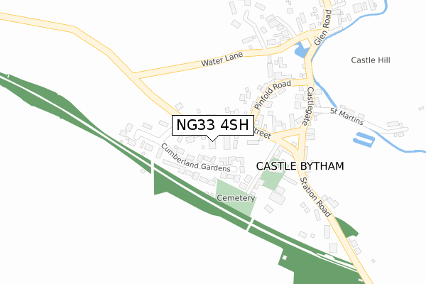 NG33 4SH map - large scale - OS Open Zoomstack (Ordnance Survey)