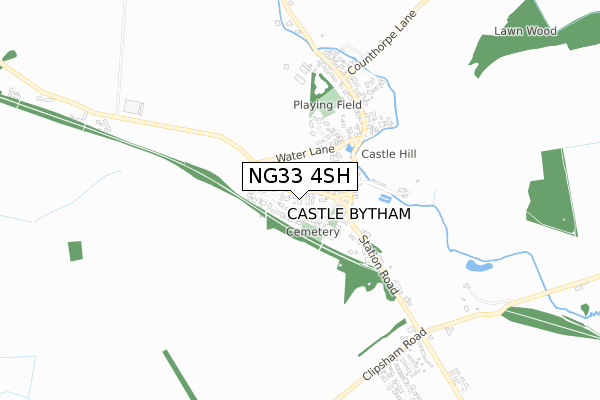 NG33 4SH map - small scale - OS Open Zoomstack (Ordnance Survey)