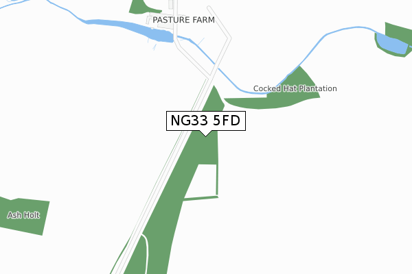 NG33 5FD map - large scale - OS Open Zoomstack (Ordnance Survey)