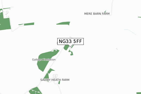 NG33 5FF map - small scale - OS Open Zoomstack (Ordnance Survey)