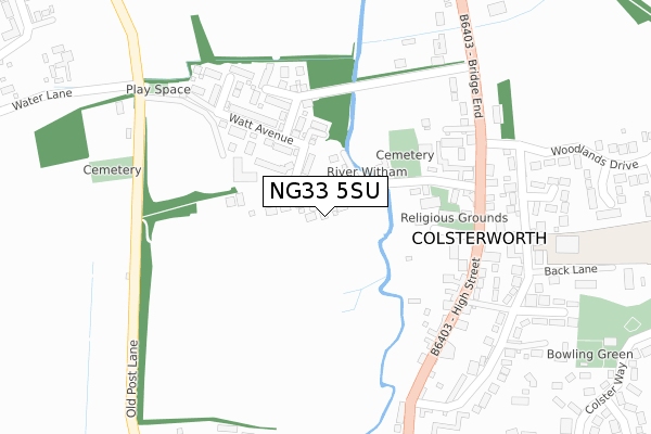 NG33 5SU map - large scale - OS Open Zoomstack (Ordnance Survey)