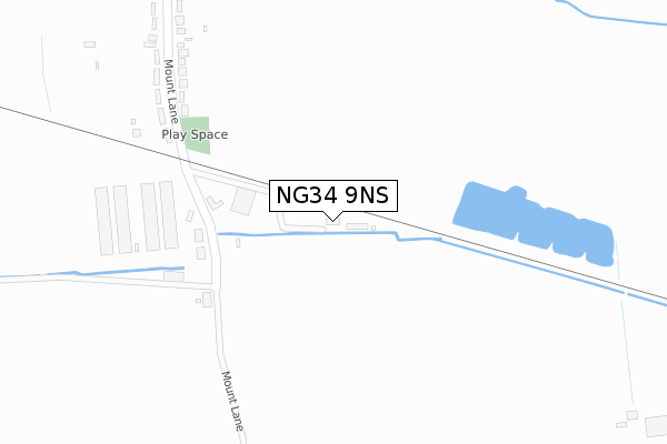 NG34 9NS map - large scale - OS Open Zoomstack (Ordnance Survey)