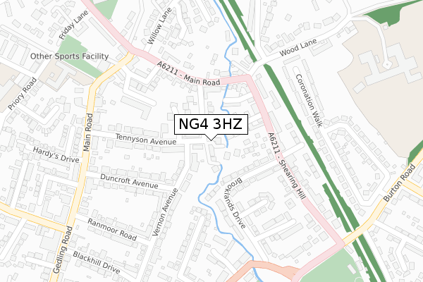 NG4 3HZ map - large scale - OS Open Zoomstack (Ordnance Survey)