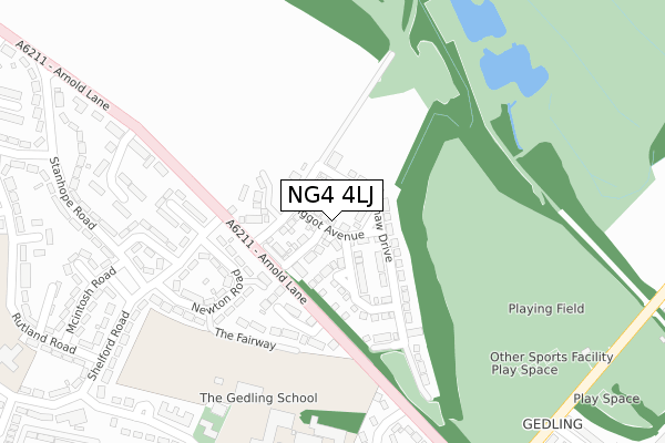 NG4 4LJ map - large scale - OS Open Zoomstack (Ordnance Survey)