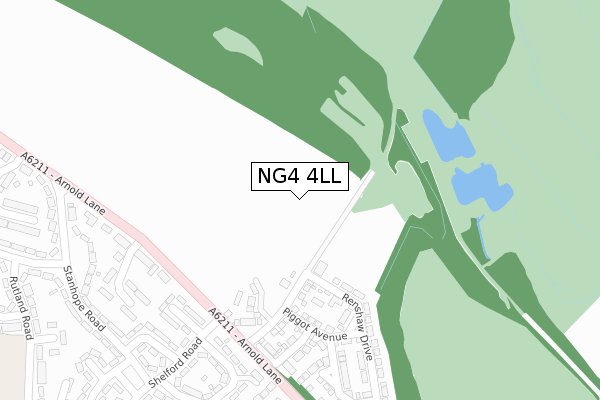 NG4 4LL map - large scale - OS Open Zoomstack (Ordnance Survey)