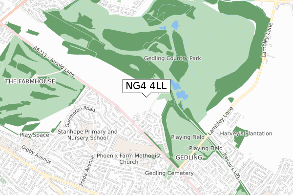 NG4 4LL map - small scale - OS Open Zoomstack (Ordnance Survey)