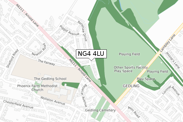 NG4 4LU map - large scale - OS Open Zoomstack (Ordnance Survey)