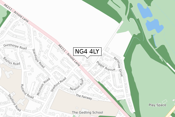 NG4 4LY map - large scale - OS Open Zoomstack (Ordnance Survey)