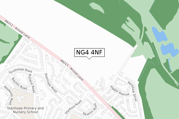 NG4 4NF map - large scale - OS Open Zoomstack (Ordnance Survey)