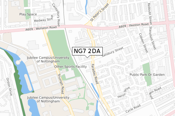 NG7 2DA map - large scale - OS Open Zoomstack (Ordnance Survey)