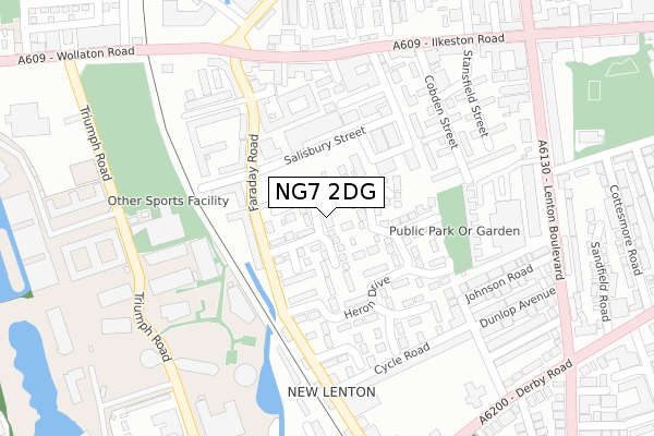 NG7 2DG map - large scale - OS Open Zoomstack (Ordnance Survey)