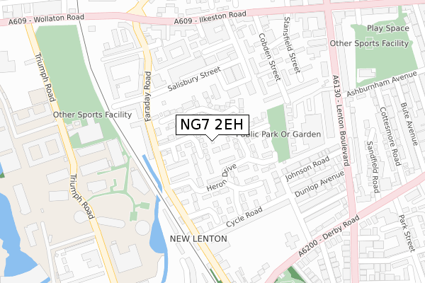 NG7 2EH map - large scale - OS Open Zoomstack (Ordnance Survey)