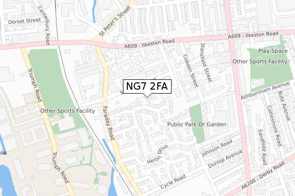 NG7 2FA map - large scale - OS Open Zoomstack (Ordnance Survey)