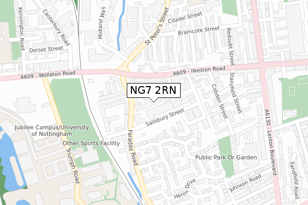 NG7 2RN map - large scale - OS Open Zoomstack (Ordnance Survey)