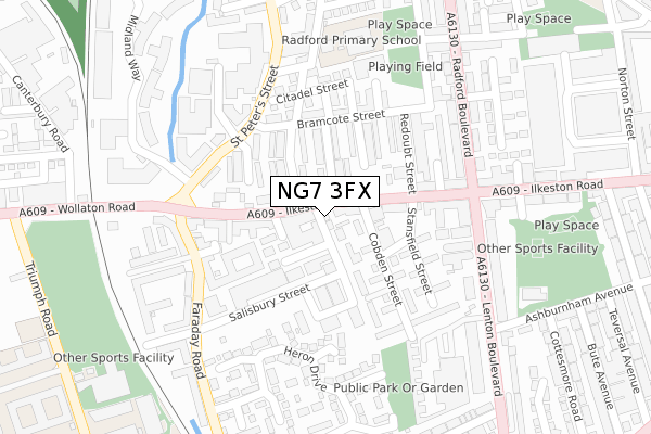 NG7 3FX map - large scale - OS Open Zoomstack (Ordnance Survey)