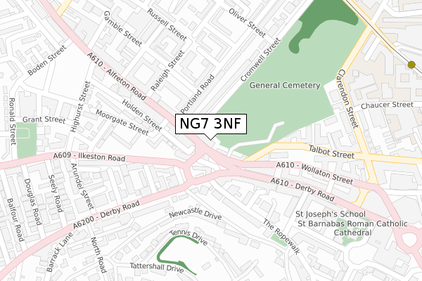 NG7 3NF map - large scale - OS Open Zoomstack (Ordnance Survey)