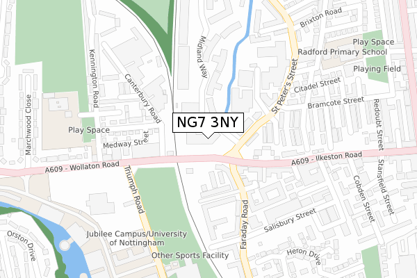 NG7 3NY map - large scale - OS Open Zoomstack (Ordnance Survey)