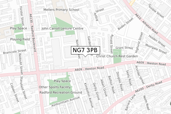 NG7 3PB map - large scale - OS Open Zoomstack (Ordnance Survey)