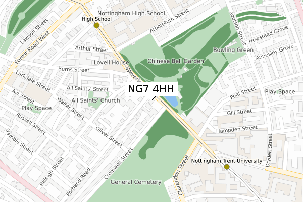 NG7 4HH map - large scale - OS Open Zoomstack (Ordnance Survey)