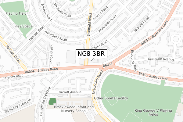 NG8 3BR map - large scale - OS Open Zoomstack (Ordnance Survey)