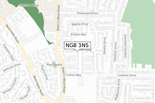 NG8 3NS map - large scale - OS Open Zoomstack (Ordnance Survey)