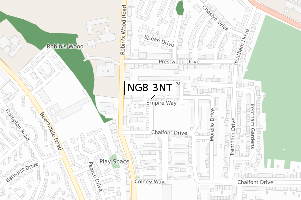 NG8 3NT map - large scale - OS Open Zoomstack (Ordnance Survey)