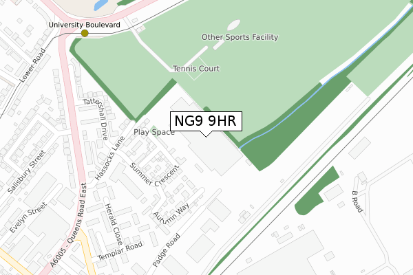 NG9 9HR map - large scale - OS Open Zoomstack (Ordnance Survey)