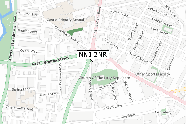 NN1 2NR map - large scale - OS Open Zoomstack (Ordnance Survey)