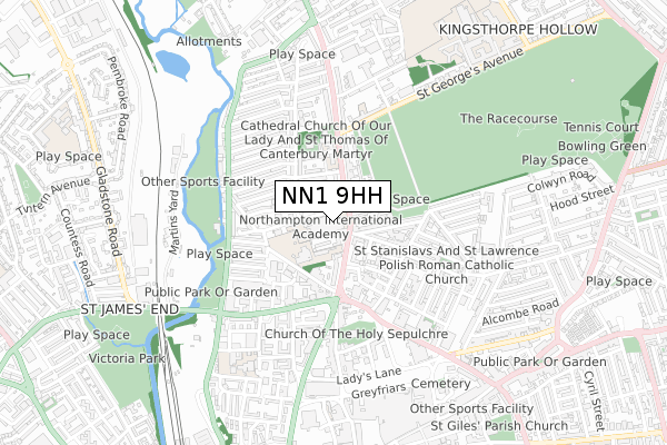 NN1 9HH map - small scale - OS Open Zoomstack (Ordnance Survey)