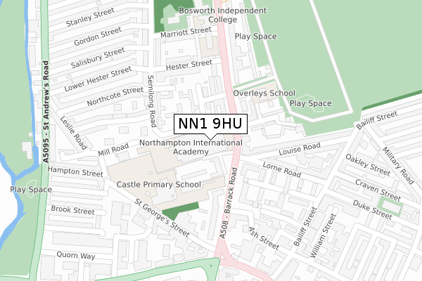 NN1 9HU map - large scale - OS Open Zoomstack (Ordnance Survey)