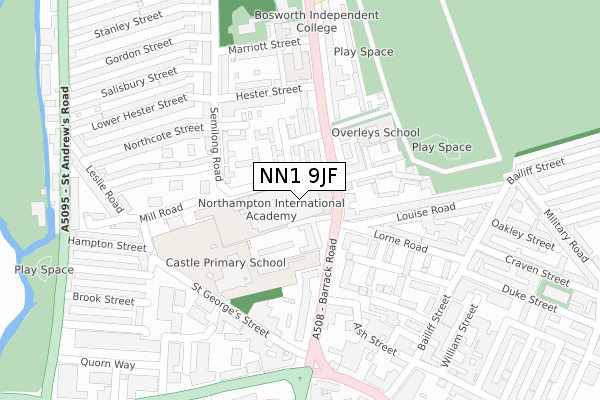 NN1 9JF map - large scale - OS Open Zoomstack (Ordnance Survey)