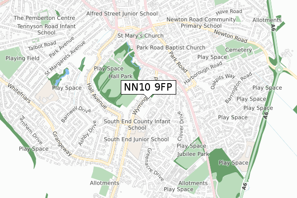 NN10 9FP map - small scale - OS Open Zoomstack (Ordnance Survey)