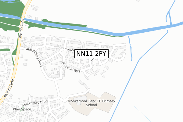 NN11 2PY map - large scale - OS Open Zoomstack (Ordnance Survey)