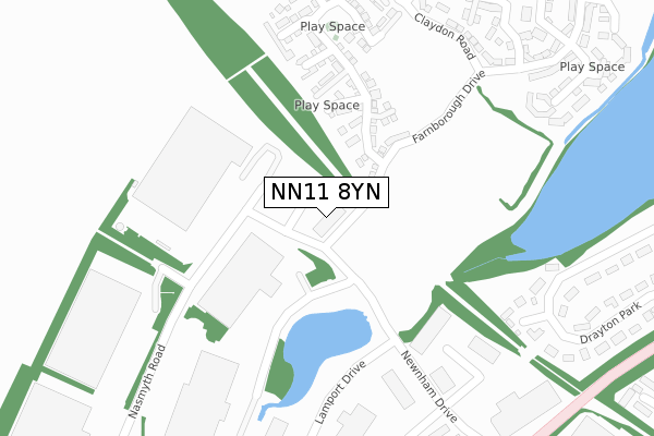 NN11 8YN map - large scale - OS Open Zoomstack (Ordnance Survey)