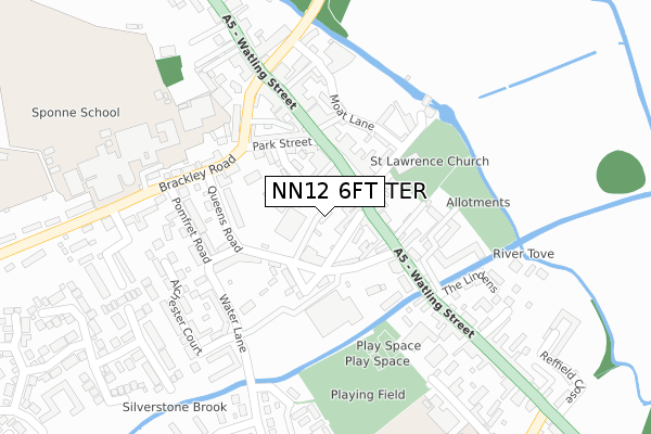 NN12 6FT map - large scale - OS Open Zoomstack (Ordnance Survey)